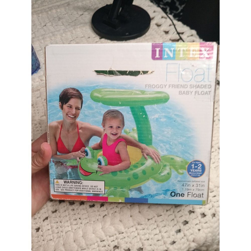Intex Froggy Friend Shaded Baby Float For‎ Ages 1-2 Years Max Weight 33 lbs Swim